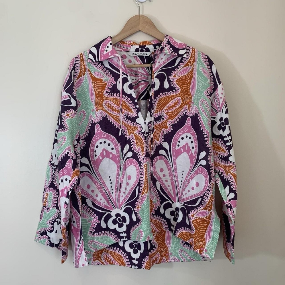 Zara Multicolor Floral Blouse